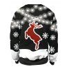 Christmas String Light Dog Elk Print Sweatshirt - BLACK XXL