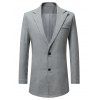 Lapel Button Up Faux Pocket Wool Blend Coat - DARK GRAY 3XL