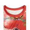 Sweat-shirt à Imprimé Sapin de Noël Chien et Chat  - Rouge XL