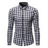 Button Up Plaid Printed Casual Shirt - BLACK XL