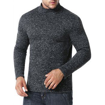 

Mock Neck Long Sleeve Fleece T-shirt, Dark gray