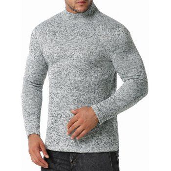 

Mock Neck Long Sleeve Fleece T-shirt, Light gray