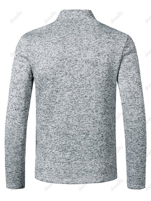 Download 33% OFF 2021 Mock Neck Long Sleeve Fleece T-shirt In LIGHT GRAY | DressLily