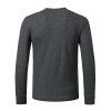 Long Sleeve Ribbed Henley T-shirt - DARK GRAY XXL