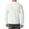 Long Sleeve Ribbed Henley T-shirt - WHITE XXL