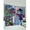 Rideaux de Fenêtre de Noël à Imprimé 3D Bonhomme de Neige  - multicolor W33.5 X L79 INCH X 2PCS