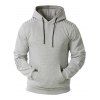 Sweat à Capuche Pull-over Plissé Détaillé avec Poche Kangourou en Laine - Gris Clair L