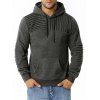 Sweat à Capuche Patch Détaillé Coude en Laine - Gris Foncé XL