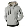 Sweat à Capuche à Demi-Zip avec Poche à Cordon - Gris Clair XXL