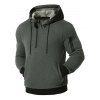 Sweat à Capuche à Demi-Zip avec Poche à Cordon - Gris Foncé M