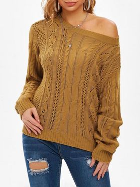 Cable Knit Openwork Jumper Sweater