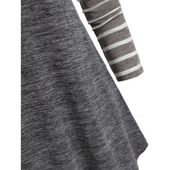 Striped One Pocket Casual Longline T Shirt