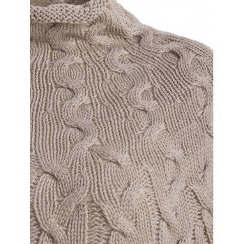 Cable Knit High Neck Poncho Sweater