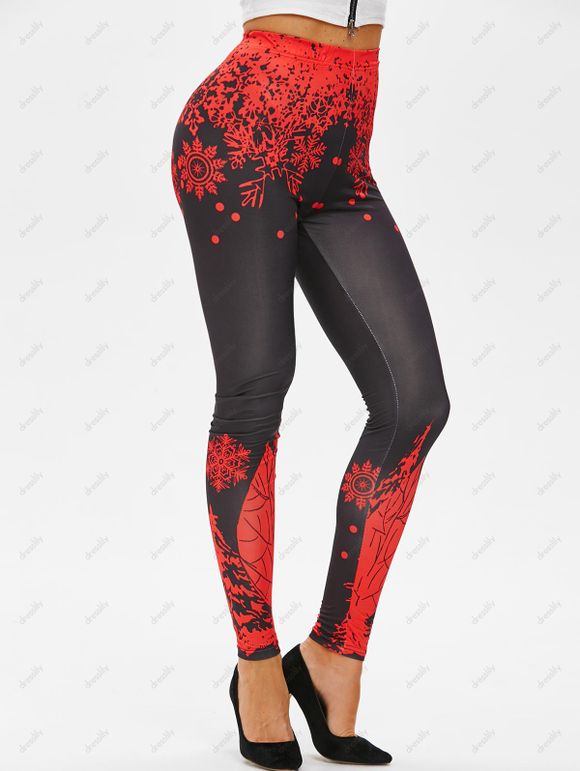 Legging Moulant Imprimé Élan de Noël - multicolor M