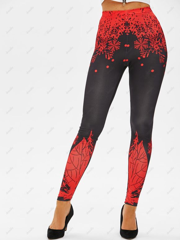 Legging Moulant Imprimé Élan de Noël - multicolor M