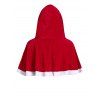 Plus Size Velvet Christmas Dress with Hooded Cape Set - RED L