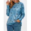 T-shirt à Imprimé Etoile avec Cousu Détaillé à Manches Longues - Bleu clair M