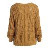 Cable Knit Openwork Jumper Sweater - DEEP YELLOW S