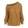 Cable Knit Openwork Jumper Sweater - DEEP YELLOW S