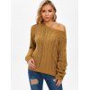 Cable Knit Openwork Jumper Sweater - DEEP YELLOW L