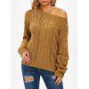 Cable Knit Openwork Jumper Sweater - DEEP YELLOW L
