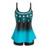 Maillot de Bain Tankini à Imprimé Ombré sans Dos de Grande Taille - Noir 2X