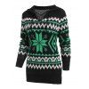 Pull à Capuche Haut Bas Fendu Flocon de Neige Noël à Lacets - multicolor XL