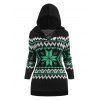 Pull à Capuche Haut Bas Fendu Flocon de Neige Noël à Lacets - multicolor XL