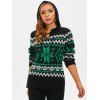 Pull à Capuche Haut Bas Fendu Flocon de Neige Noël à Lacets - multicolor L