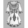 T-shirt Tunique à Imprimé Attrape-Rêves de Grande Taille - Blanc L