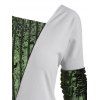 T-shirt Panneau en Velours à Goutte Epaule - Vert Camouflage M