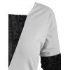 Drop Shoulder Velvet Panel T Shirt - BLACK L