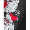 Christmas Handkerchief Santa Claus Print T Shirt - BLACK XL