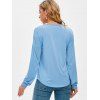 Sweat-shirt Tunique Demi-Boutonné à Goutte Epaule - Bleu clair M