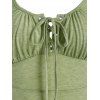 Summer Corset Style Lace-up Heathered High Low Dress - LIGHT GREEN 3XL