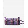 Mini Sac à Bandoulière Décontracté à Carreaux avec Chaîne - Mauve 