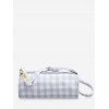 Mini Sac à Bandoulière Décontracté à Carreaux avec Chaîne - Blanc Lait 