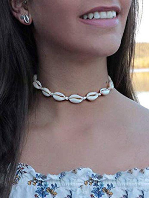 Collier de Plage Coquille en Fausse Perle - Blanc 