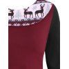 Christmas Elk Snowflake Turn Down Collar Knitwear - BLACK S
