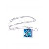 Collier Géométrique Motif de Libellule Peinture - Bleu Ciel 