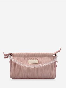 Chain Pleated Rectangle Shoulder Bag