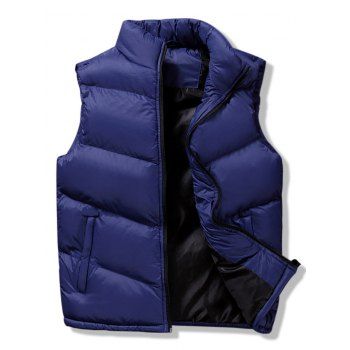 

Winter Solid Casual Puffer Waistcoat, Deep blue