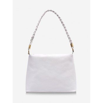 

Brief Braided Strap Square Handbag, Milk white