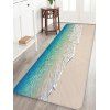 Beach Sea Print Fleece Floor Mat - TURQUOISE W24 X L71 INCH