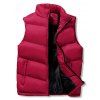 Winter Solid Casual Puffer Waistcoat - RED WINE S