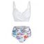 Seashell Print Crossover Padded Bikini Set - WHITE XXXL