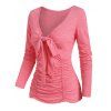 T-shirt Plongeant avec Nœud Papillon - Rose clair S