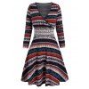 Robe Pull en Dentelle à Motif Floral Tribal - multicolor XL