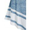 Robe Asymétrique Colorant Spatial à Col Bénitier sans Manches - Bleu clair 2XL