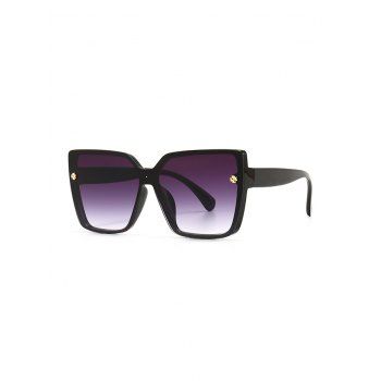 

Full Frame Clover Detail Square Ombre Sunglasses, Black